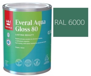 TIKKURILA Everal Aqua Gloss [80] 0,9l Połysk KOLOR ZIELONY PATYNOWY RAL 6000