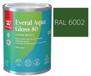 TIKKURILA Everal Aqua Gloss [80] 0,9l Połysk KOLOR ZIELONY LIŚCIASTY RAL 6002