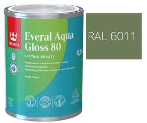 TIKKURILA Everal Aqua Gloss [80] 0,9l Połysk KOLOR SELEDYNOWY GROSZKOWY RAL 6011