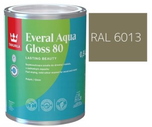 TIKKURILA Everal Aqua Gloss [80] 0,9l Połysk KOLOR ZIELONY TRZCINOWY RAL 6013