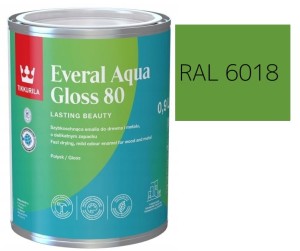 TIKKURILA Everal Aqua Gloss [80] 0,9l Połysk KOLOR ZIELONY WIOSENNY RAL 6018
