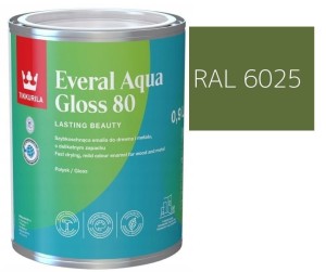 TIKKURILA Everal Aqua Gloss [80] 0,9l Połysk KOLOR ZIELEŃ PAPROCI RAL 6025