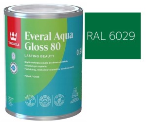 TIKKURILA Everal Aqua Gloss [80] 0,9l Połysk KOLOR ZIELONY MIĘTOWY RAL 6029