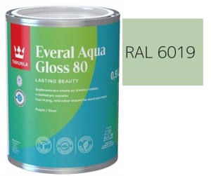 TIKKURILA Everal Aqua Gloss [80] 0,9l Połysk KOLOR ZIELONY PASTELOWY RAL 6019
