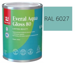 TIKKURILA Everal Aqua Gloss [80] 0,9l Połysk KOLOR JASNO ZIELONY RAL 6027