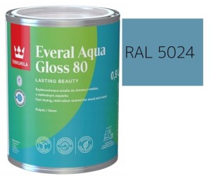 TIKKURILA Everal Aqua Gloss [80] 0,9l Połysk KOLOR NIEBIESKI PASTELOWY RAL 5024