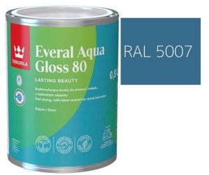 TIKKURILA Everal Aqua Gloss [80] 0,9l Połysk KOLOR NIEBIESKI BRYLANTOWY RAL 5007