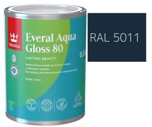 TIKKURILA Everal Aqua Gloss [80] 0,9l Połysk KOLOR GRANATOWY STALOWY RAL 5011