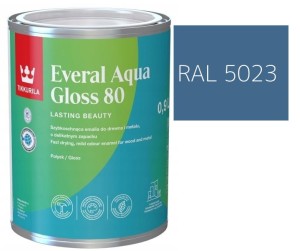 TIKKURILA Everal Aqua Gloss [80] 0,9l Połysk KOLOR BŁĘKITNY POPIELATY RAL 5023