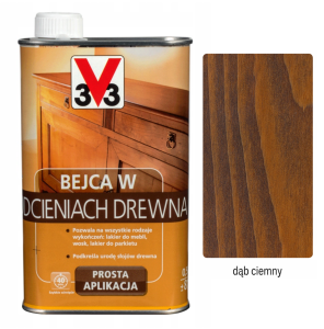 V33 Bejca do drewna dąb ciemny mat 0,5L