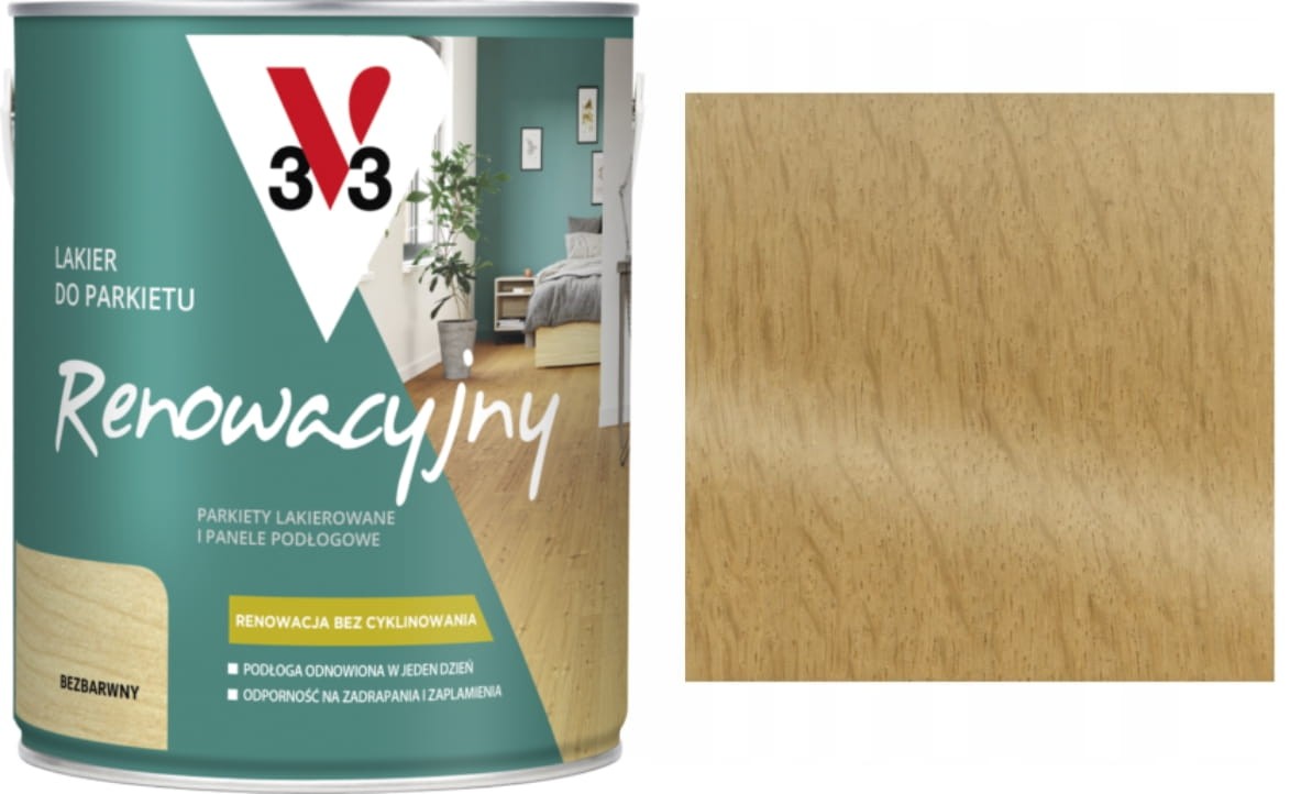 V33 Lakier do parkietu renowacyjny bezbarwny satynowy 0,75L