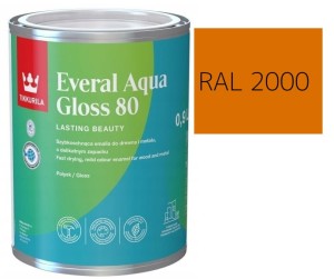 TIKKURILA Everal Aqua Gloss [80] 0,9l Połysk KOLOR POMARAŃCZOWO ŻÓŁTY  RAL 2000