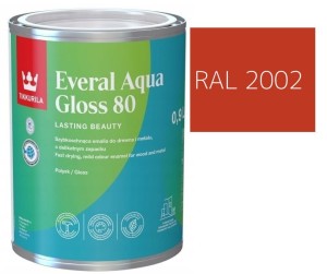 TIKKURILA Everal Aqua Gloss [80] 0,9l Połysk KOLOR CEGLASTY RAL 2002