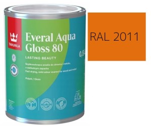 TIKKURILA Everal Aqua Gloss [80] 0,9l Połysk KOLOR POMARAŃCZOWY GŁĘBOKI RAL 2011