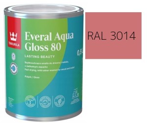 TIKKURILA Everal Aqua Gloss [80] 0,9l Połysk KOLOR RÓŻOWY CIEMNY RAL 3014