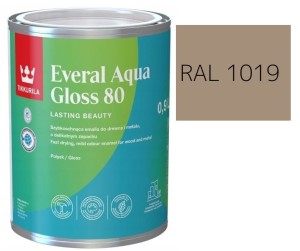 TIKKURILA Everal Aqua Gloss [80] 0,9l Połysk KOLOR IRCHOWO SZARY RAL 1019