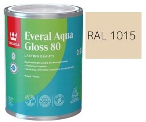 TIKKURILA Everal Aqua Gloss [80] 0,9l Połysk KOLOR KREMOWY RAL 1015