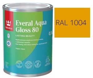 TIKKURILA Everal Aqua Gloss [80] 0,9l Połysk KOLOR ZŁOTY ŻÓŁTY RAL 1004