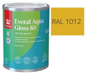 TIKKURILA Everal Aqua Gloss [80] 0,9l Połysk KOLOR CYTRYNOWY RAL 1012