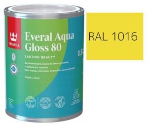 TIKKURILA Everal Aqua Gloss [80] 0,9l Połysk KOLOR SIARKOWY RAL 1016