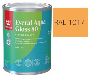 TIKKURILA Everal Aqua Gloss [80] 0,9l Połysk KOLOR SZAFRANOWY RAL 1017