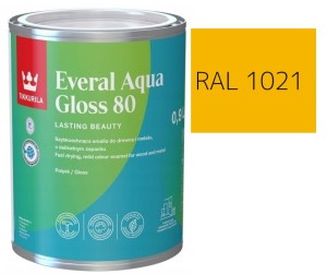 TIKKURILA Everal Aqua Gloss [80] 0,9l Połysk KOLOR ŻÓŁTY KADMOWY RAL 1021