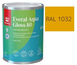 TIKKURILA Everal Aqua Gloss [80] 0,9l Połysk KOLOR ŻÓŁTY CIEMNY RAL 1032