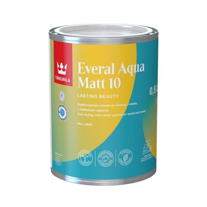 TIKKURILA Everal Aqua Matt [10]  0,9L KOLOR BIAŁY