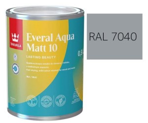 TIKKURILA Everal Aqua Matt [10]  0,9L KOLOR SZARY OKIENNY RAL 7040