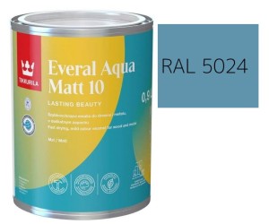TIKKURILA Everal Aqua Matt [10]  0,9L KOLOR NIEBIESKI PASTELOWY RAL 5024