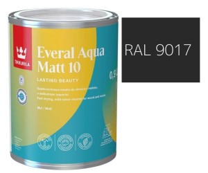 TIKKURILA Everal Aqua Matt [10]  0,9L KOLOR CZARNY ASFALTOWY RAL 9017