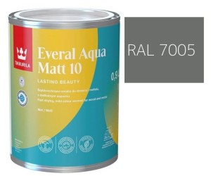TIKKURILA Everal Aqua Matt [10]  0,9L KOLOR SZARY MYSI RAL 7005