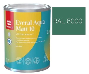 TIKKURILA Everal Aqua Matt [10]  0,9L KOLOR ZIELONY PATYNOWY RAL 6000
