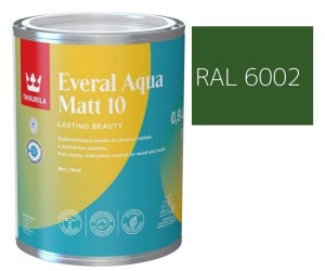 TIKKURILA Everal Aqua Matt [10]  0,9L KOLOR ZIELONY LIŚCIASTY  RAL 6002