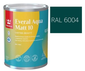 TIKKURILA Everal Aqua Matt [10]  0,9L KOLOR ZIELONO NIEBIESKI RAL 6004
