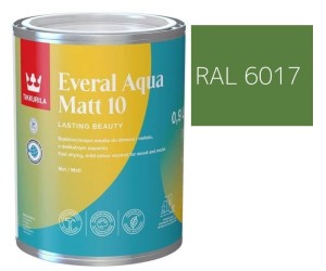 TIKKURILA Everal Aqua Matt [10]  0,9L KOLOR ZIELEŃ MAJOWA RAL 6017