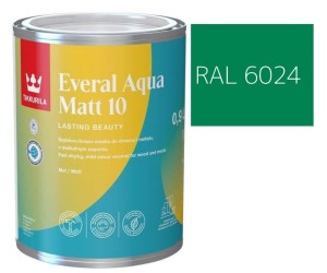 TIKKURILA Everal Aqua Matt [10]  0,9L KOLOR ZIELONY OSTRZEGAWCZY RAL 6024