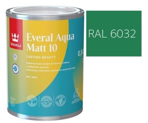 TIKKURILA Everal Aqua Matt [10]  0,9L KOLOR ZIELONY SYGNAŁOWY RAL 6032