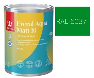 TIKKURILA Everal Aqua Matt [10]  0,9L KOLOR ZIELONY CZYSTY RAL 6037