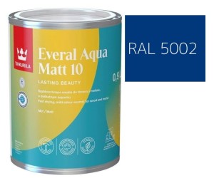 TIKKURILA Everal Aqua Matt [10]  0,9L KOLOR NIEBIESKI ULTRAMARYNA RAL 5002