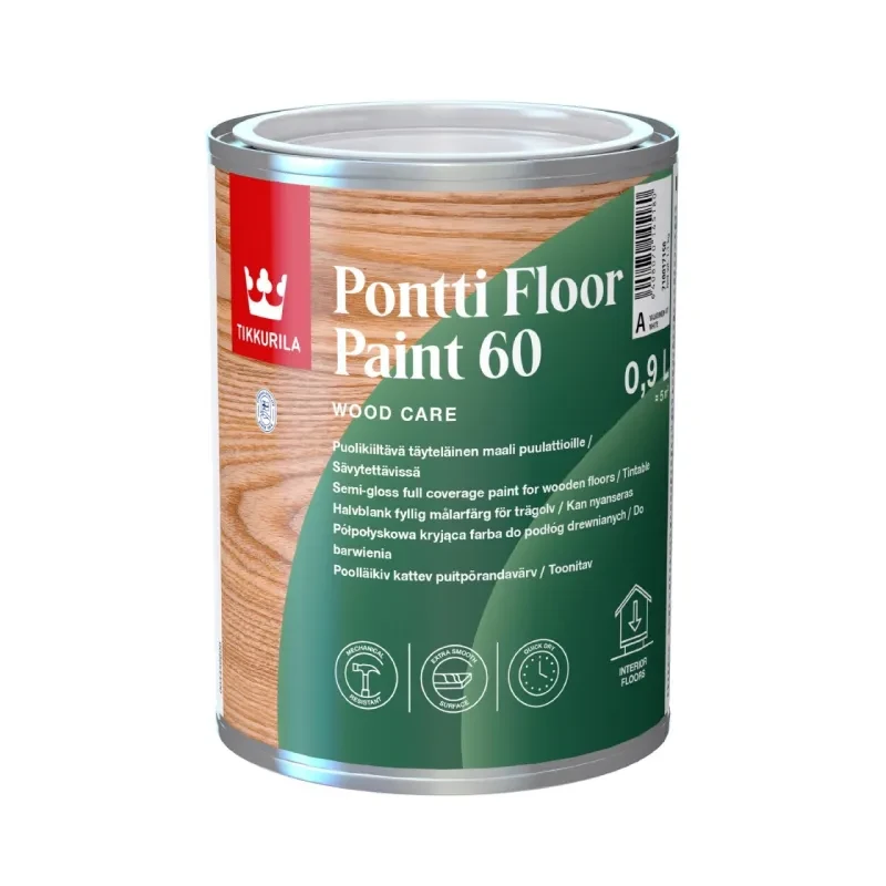 Farba do podłogi półpołysk TIKKURILA Pontti Floor Paint 60 BAZA C 0,9L 
