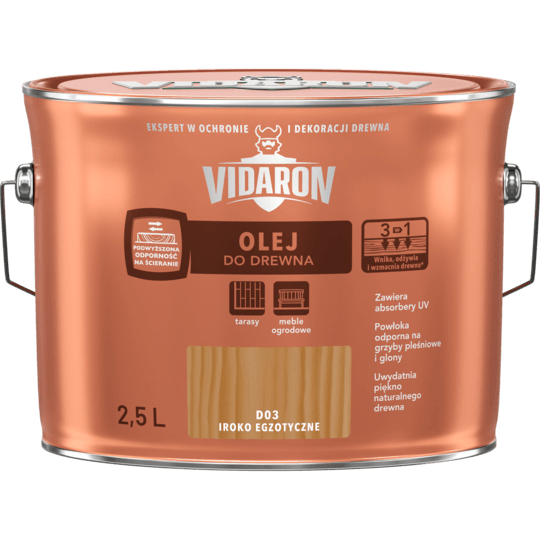 VIDARON Olej do drewna 2,5L Iroko Egzotyczne D03