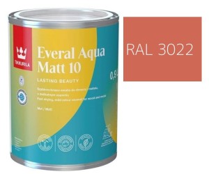 TIKKURILA Everal Aqua Matt [10]  0,9L KOLOR ŁOSOSIOWY RAL 3022