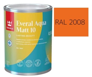 TIKKURILA Everal Aqua Matt [10]  0,9L KOLOR POMARAŃCZOWY JASNY RAL 2008