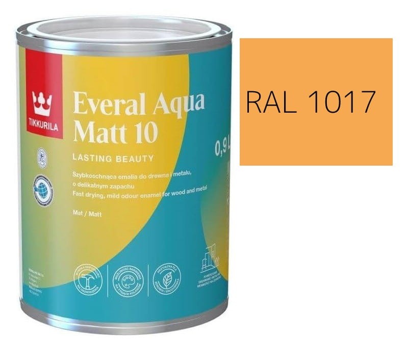 TIKKURILA Everal Aqua Matt [10]  0,9L KOLOR SZAFRANOWY RAL 1017