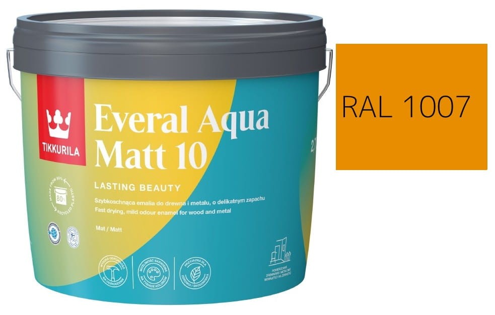 TIKKURILA Everal Aqua Matt [10]  2,7L KOLOR NARCYZOWY RAL 1007