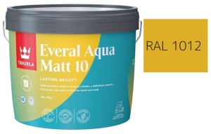 TIKKURILA Everal Aqua Matt [10]  2,7L KOLOR CYTRYNOWY RAL 1012