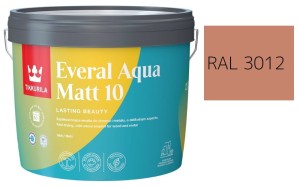 TIKKURILA Everal Aqua Matt [10]  2,7L KOLOR CZERWONO BEŻOWY  RAL 3012