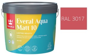 TIKKURILA Everal Aqua Matt [10]  2,7L KOLOR CZERWONO RÓŻOWY RAL 3017