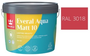 TIKKURILA Everal Aqua Matt [10]  2,7L KOLOR CZERWONO TRUSKAWKOWY RAL 3018